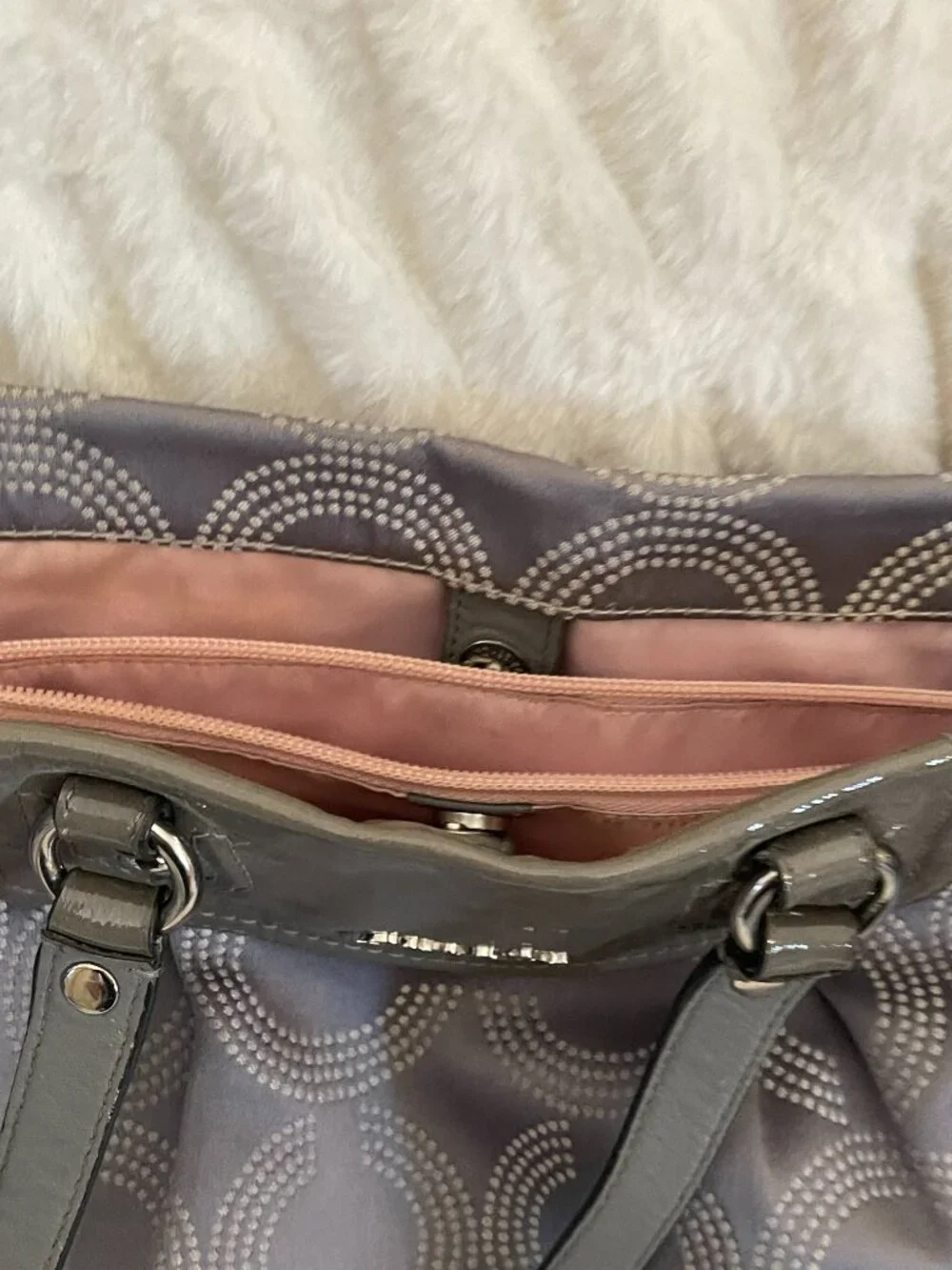 Coach Signature C Gray Medium Satchel Top Handle